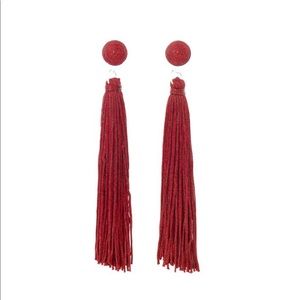 Red tassel earrings paparazzi
